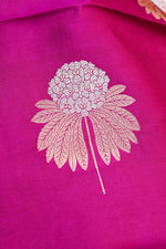 Magenta Pink Booti Soft Silk  Handwoven Banarasi Saree