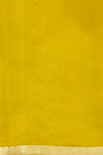 Medallion Yellow Booti Soft Silk  Handwoven Banarasi Saree