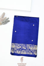 Royal Blue Booti Katan Silk Handwoven Banarasi Saree
