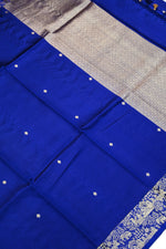 Royal Blue Booti Katan Silk Handwoven Banarasi Saree