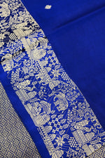 Royal Blue Booti Katan Silk Handwoven Banarasi Saree