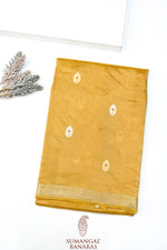 Honey Yellow Sona Roopa Tissue Silk  Handwoven Banarasi Saree