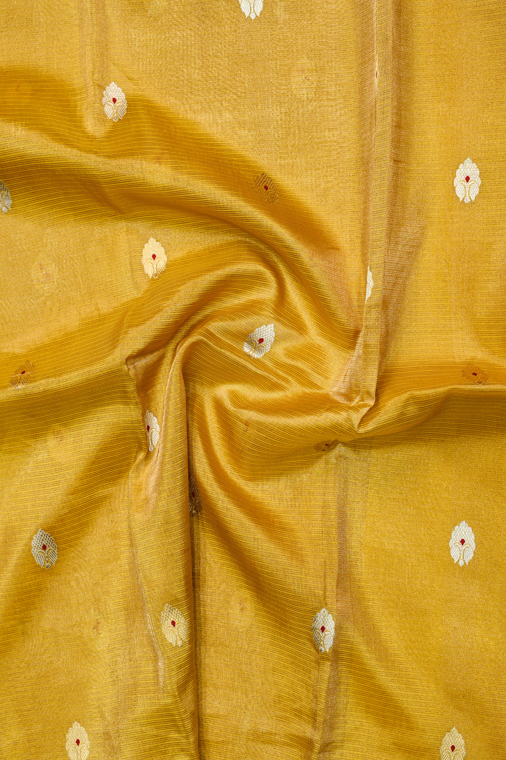 Honey Yellow Sona Roopa Tissue Silk  Handwoven Banarasi Saree