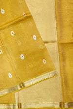 Honey Yellow Sona Roopa Tissue Silk  Handwoven Banarasi Saree