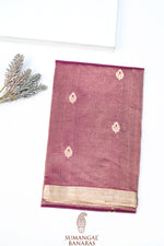 Rouge Pink Sona Roopa Tissue Silk  Handwoven Banarasi Saree