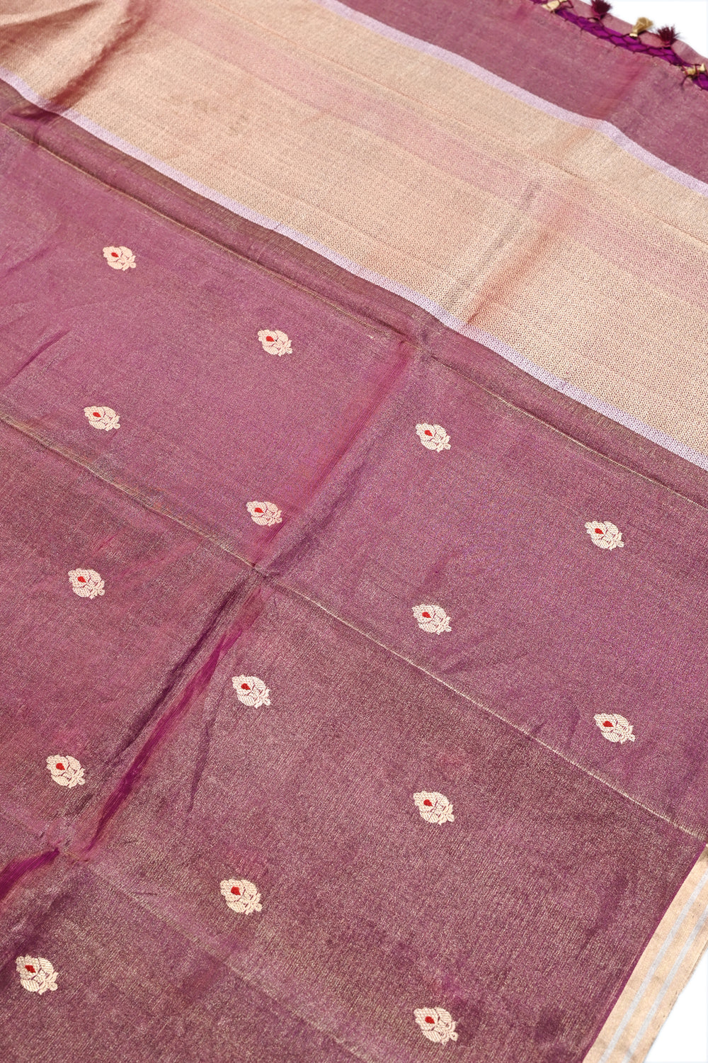 Rouge Pink Sona Roopa Tissue Silk  Handwoven Banarasi Saree
