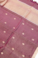 Rouge Pink Sona Roopa Tissue Silk  Handwoven Banarasi Saree