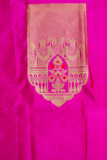 Magenta Pink Motif Katan Silk Co-Ord Set