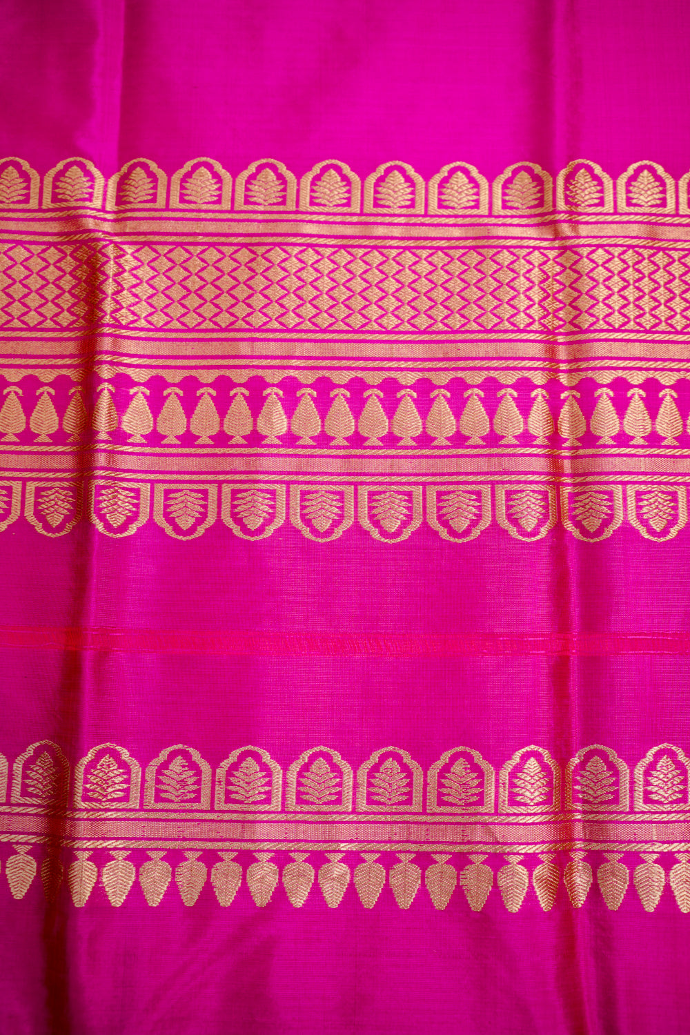 Magenta Pink Motif Katan Silk Co-Ord Set