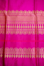 Magenta Pink Motif Katan Silk Co-Ord Set