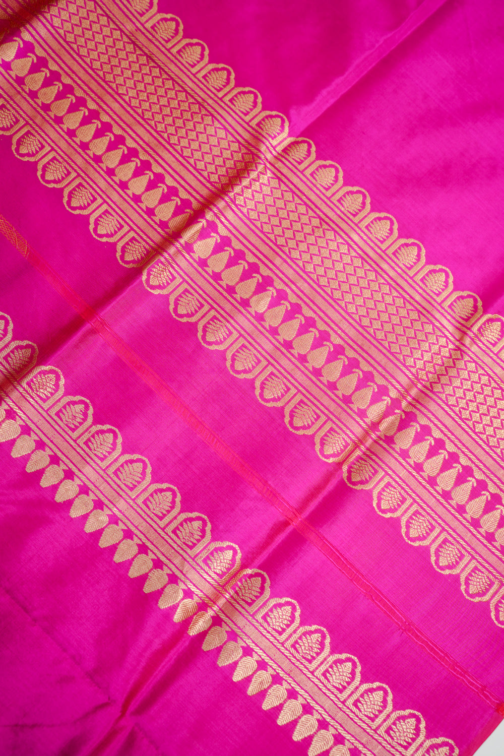 Magenta Pink Motif Katan Silk Co-Ord Set