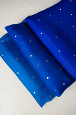 Shaded Blue Booti Breezy Organza Handwoven Banarasi Saree