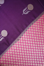 Mulberry Purple Sona Roopa Moonga Silk Handwoven Banarasi Saree