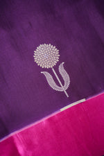Mulberry Purple Sona Roopa Moonga Silk Handwoven Banarasi Saree
