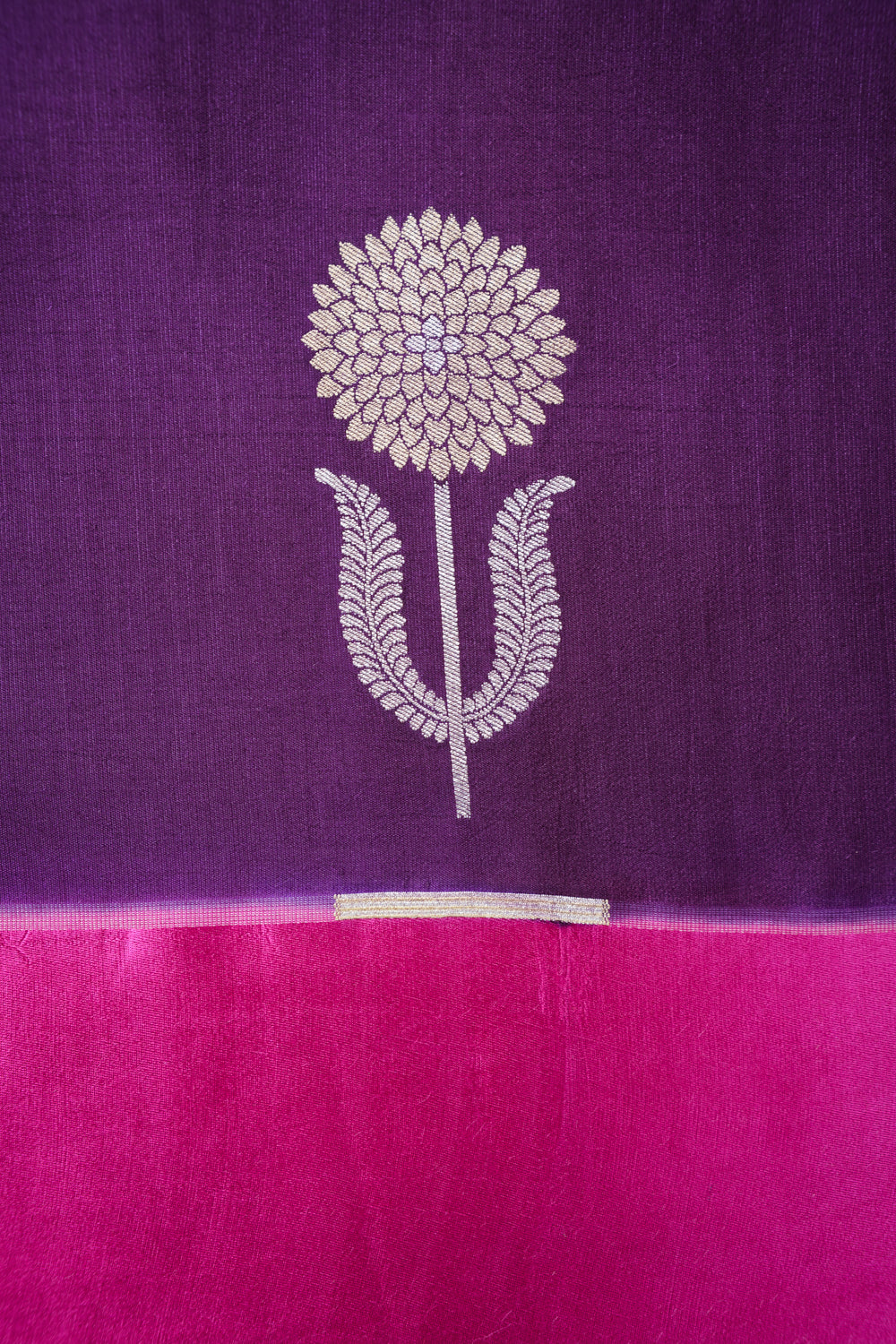 Mulberry Purple Sona Roopa Moonga Silk Handwoven Banarasi Saree