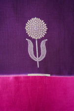 Mulberry Purple Sona Roopa Moonga Silk Handwoven Banarasi Saree