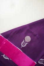 Mulberry Purple Sona Roopa Moonga Silk Handwoven Banarasi Saree