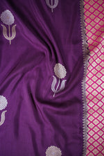 Mulberry Purple Sona Roopa Moonga Silk Handwoven Banarasi Saree