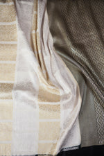 Ivory White Sona Roopa Moonga Silk Handwoven Banarasi Saree