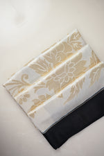 Pearl White Floral Moonga Silk Handwoven Banarasi Saree