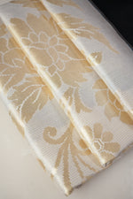Pearl White Floral Moonga Silk Handwoven Banarasi Saree