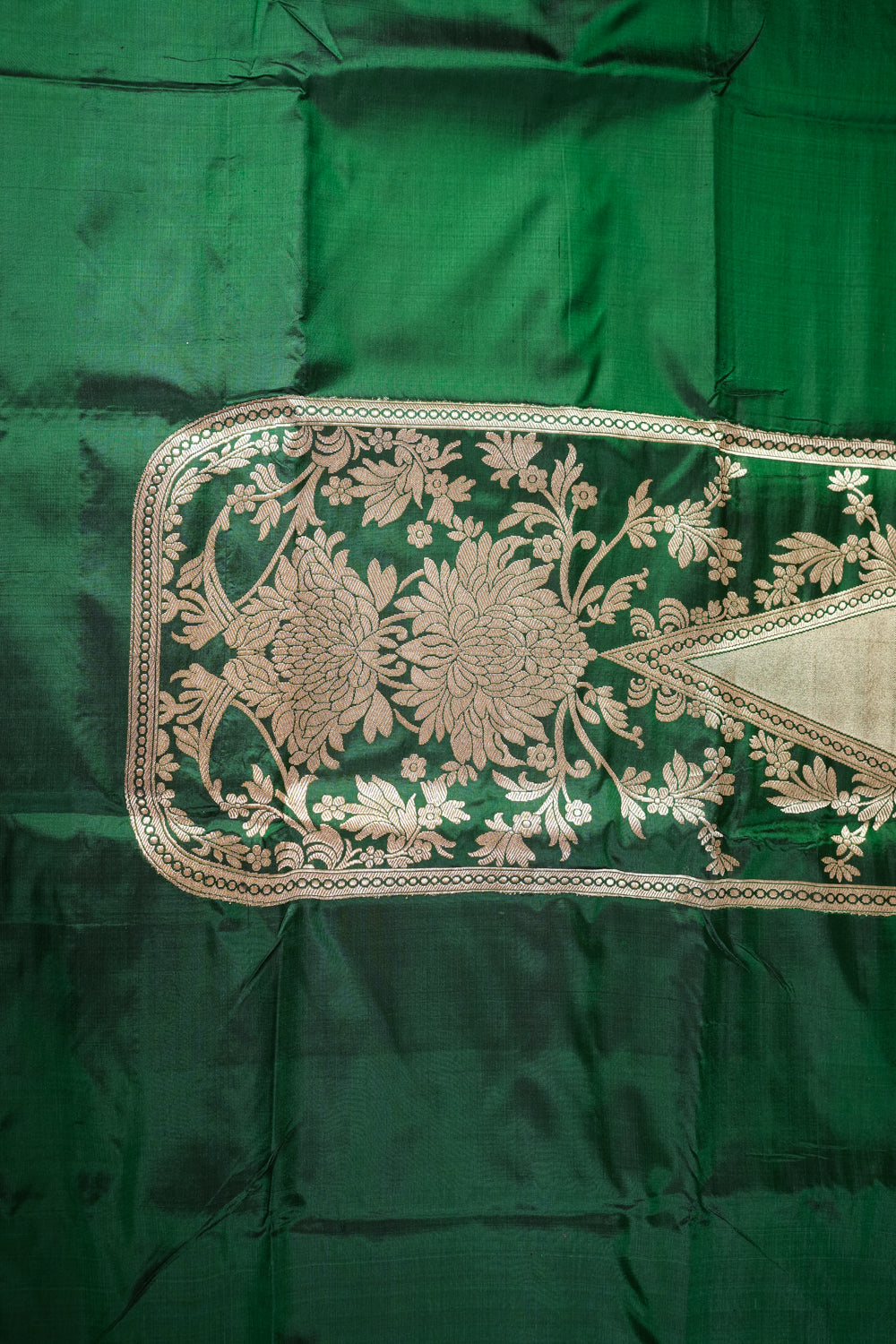 Dark Green Brocade Katan Silk Handwoven Banarasi Co-ord Set