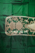 Dark Green Brocade Katan Silk Handwoven Banarasi Co-ord Set