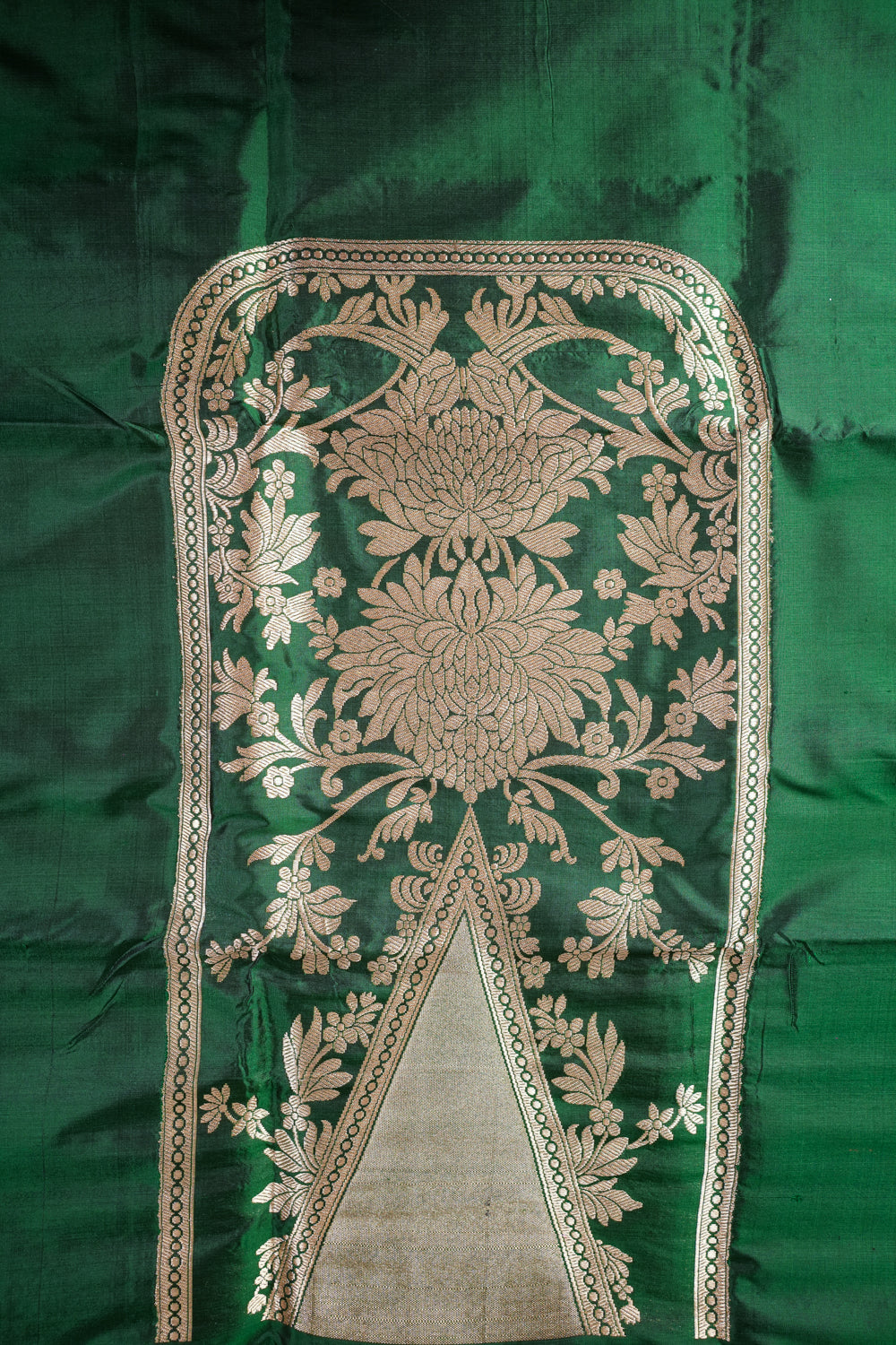 Dark Green Brocade Katan Silk Handwoven Banarasi Co-ord Set