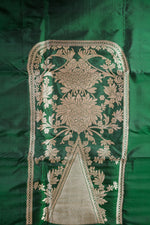 Dark Green Brocade Katan Silk Handwoven Banarasi Co-ord Set