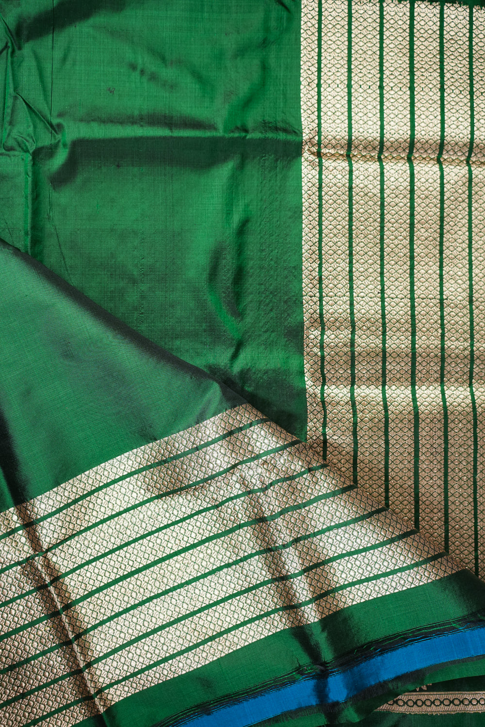 Dark Green Brocade Katan Silk Handwoven Banarasi Co-ord Set