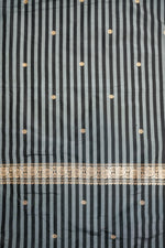 Midnight Black Stripe Mashru Silk  Handwoven Banarasi Suit