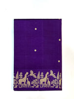 Deep Purple Motif Katan Silk Handwoven Banarasi Saree
