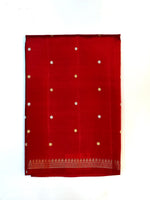 Crimson Red Sona Roopa Katan Silk Handwoven Banarasi Saree