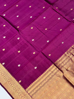 Boysenberry Purple Motif Katan Silk Handwoven Banarasi Saree