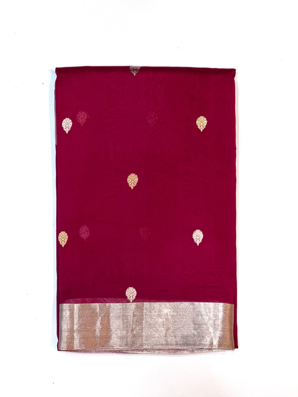 Magenta Pink Sona Roopa Kora Silk Handwoven Banarasi Saree