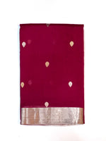 Magenta Pink Sona Roopa Kora Silk Handwoven Banarasi Saree