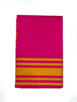 Fuschia Pink Plain Mashru Silk  Handwoven Banarasi Saree