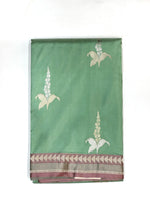 Sage Green Motif Katan Silk Handwoven Banarasi Saree