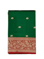 Emerald Green Motif Katan Silk Handwoven Banarasi Saree