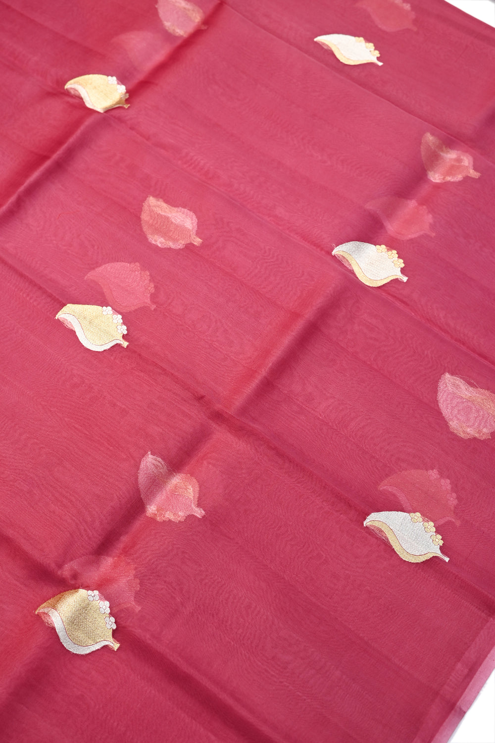 Punch Pink Sona Roopa Breezy Organza  Handwoven Banarasi Saree