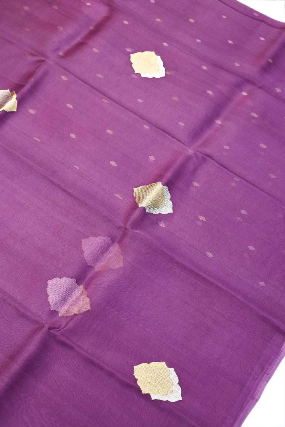 Muave Purple Sona Roopa Breezy Organza  Handwoven Banarasi Saree