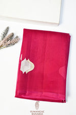 Magenta Pink Sona Roopa Breezy Organza  Handwoven Banarasi Saree