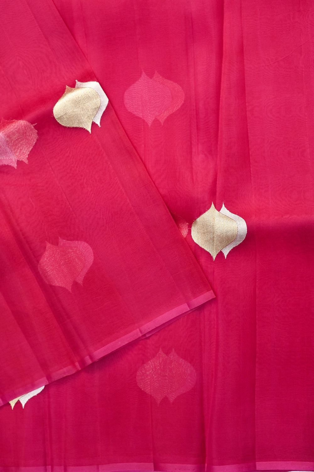 Magenta Pink Sona Roopa Breezy Organza  Handwoven Banarasi Saree