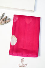 Hot Pink Sona Roopa Breezy Organza  Handwoven Banarasi Saree