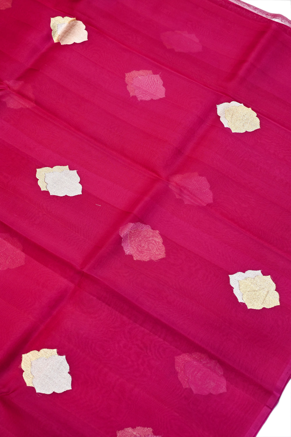 Hot Pink Sona Roopa Breezy Organza  Handwoven Banarasi Saree