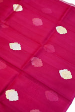 Hot Pink Sona Roopa Breezy Organza  Handwoven Banarasi Saree