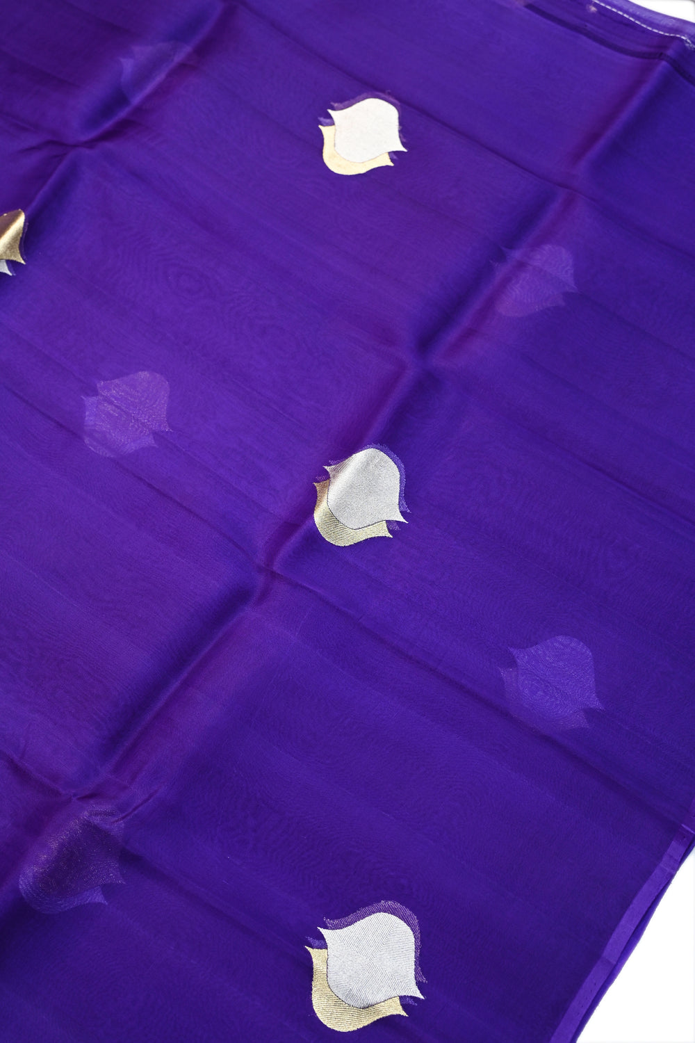 Berry Blue Sona Roopa Breezy Organza  Handwoven Banarasi Saree