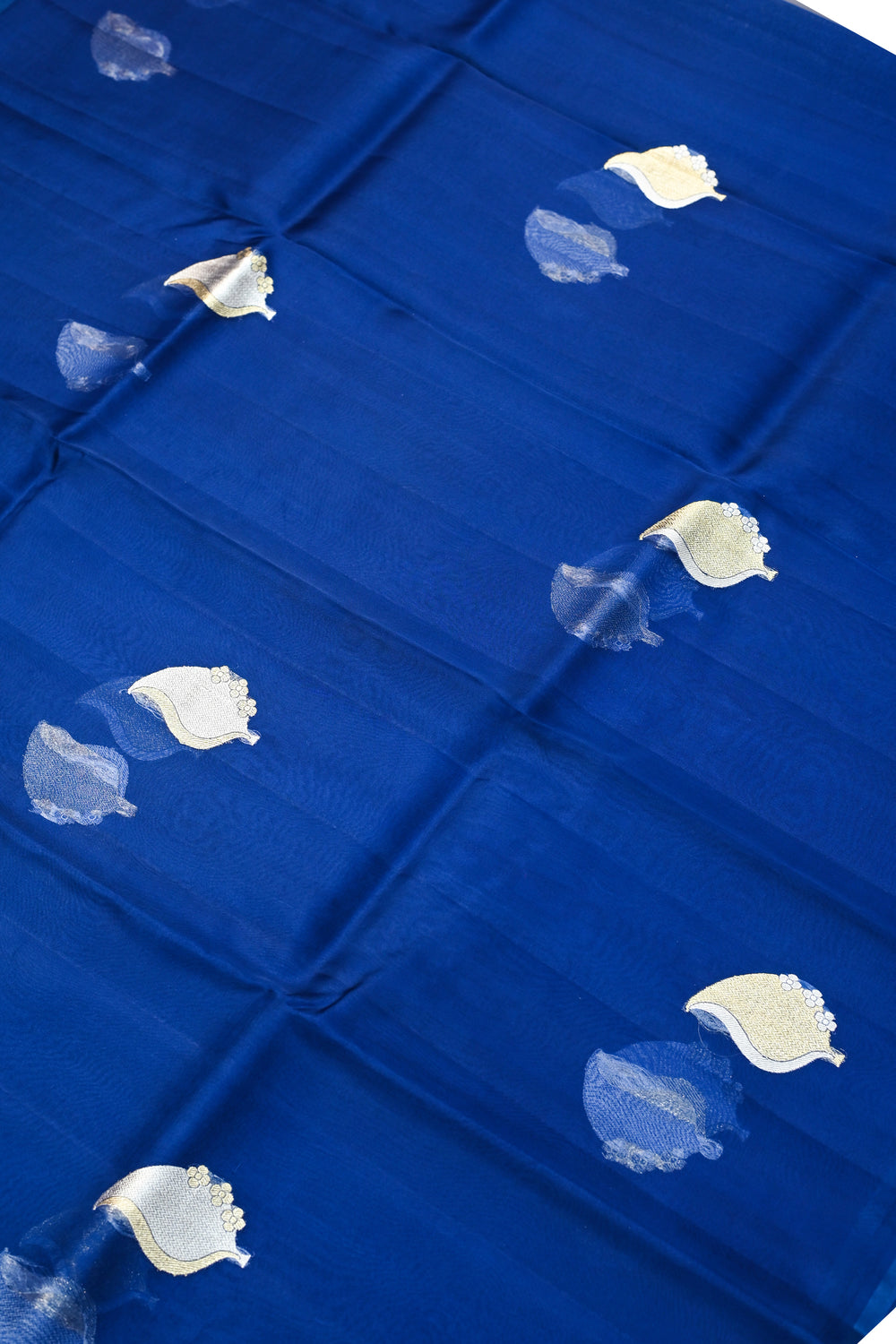 Navy Blue Sona Roopa Breezy Organza  Handwoven Banarasi Saree