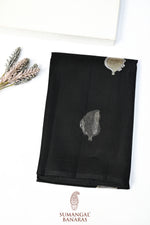 Jet Black Sona Roopa Breezy Organza  Handwoven Banarasi Saree
