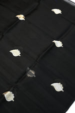 Jet Black Sona Roopa Breezy Organza  Handwoven Banarasi Saree